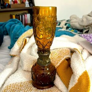 Vintage Sailboat Amber Oil Lamp